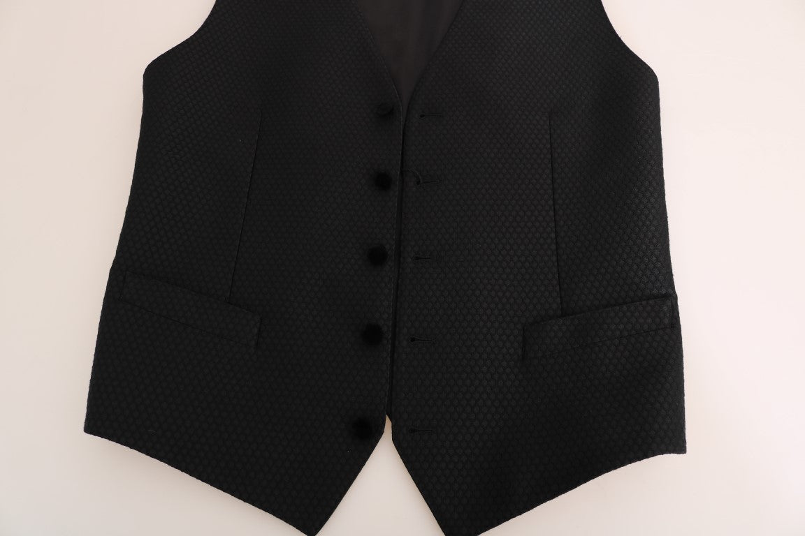 Elegante schwarze Weste mit Polka Dots
