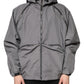 Gray Polyester Hooded Men Full Zip Jacket