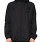 Black Polyester Hooded Men Full Zip Jacket