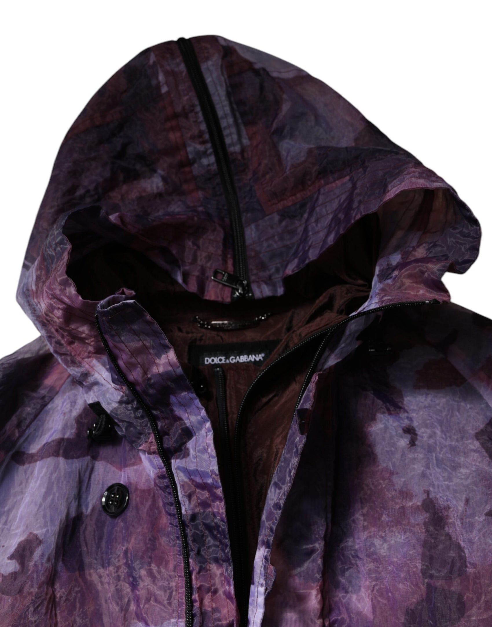 Lila Camouflage Kapuzen Blousonjacke für Herren