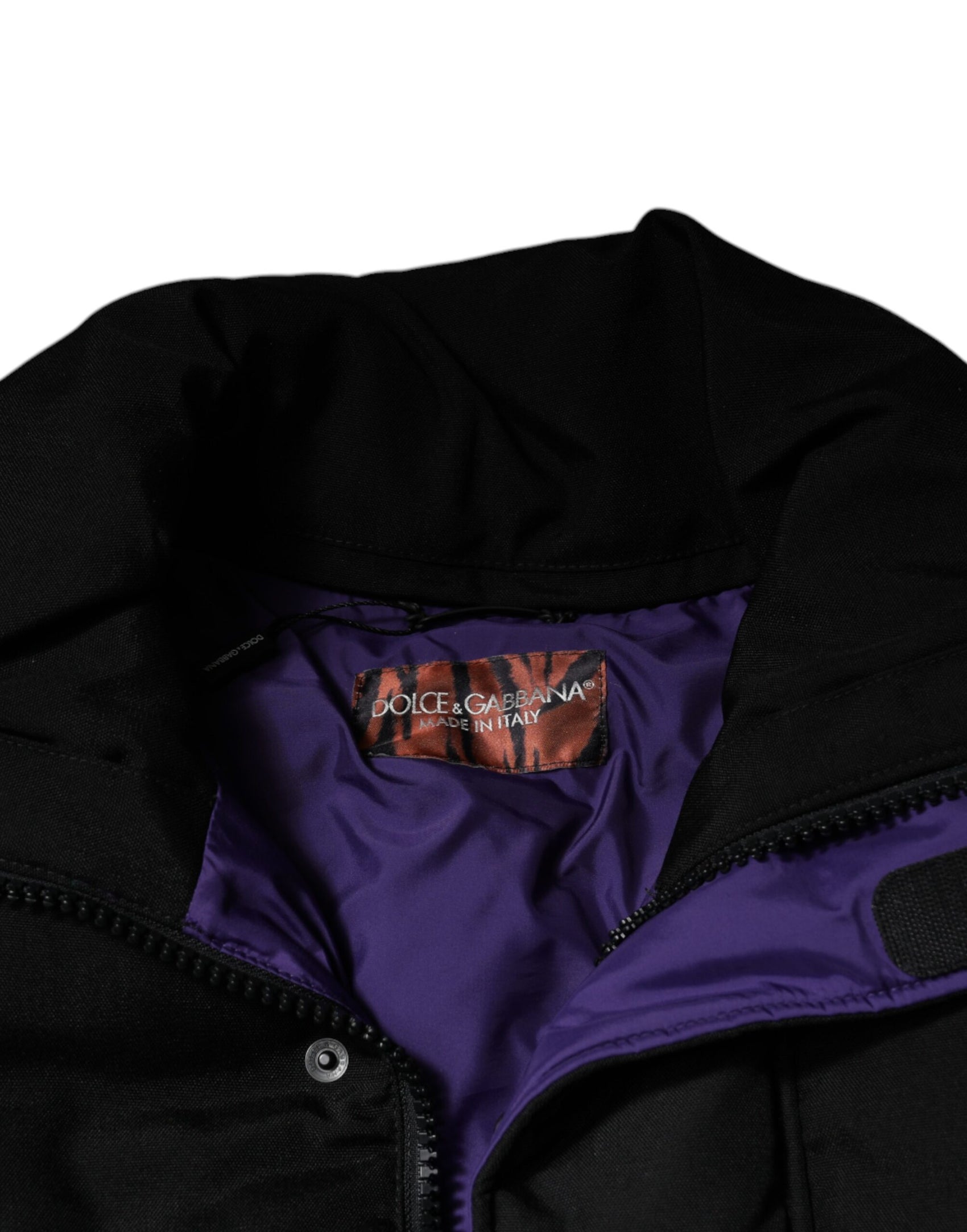 Schwarze Pufferjacke aus Nylon für Herren mit durchgehendem Reißverschluss