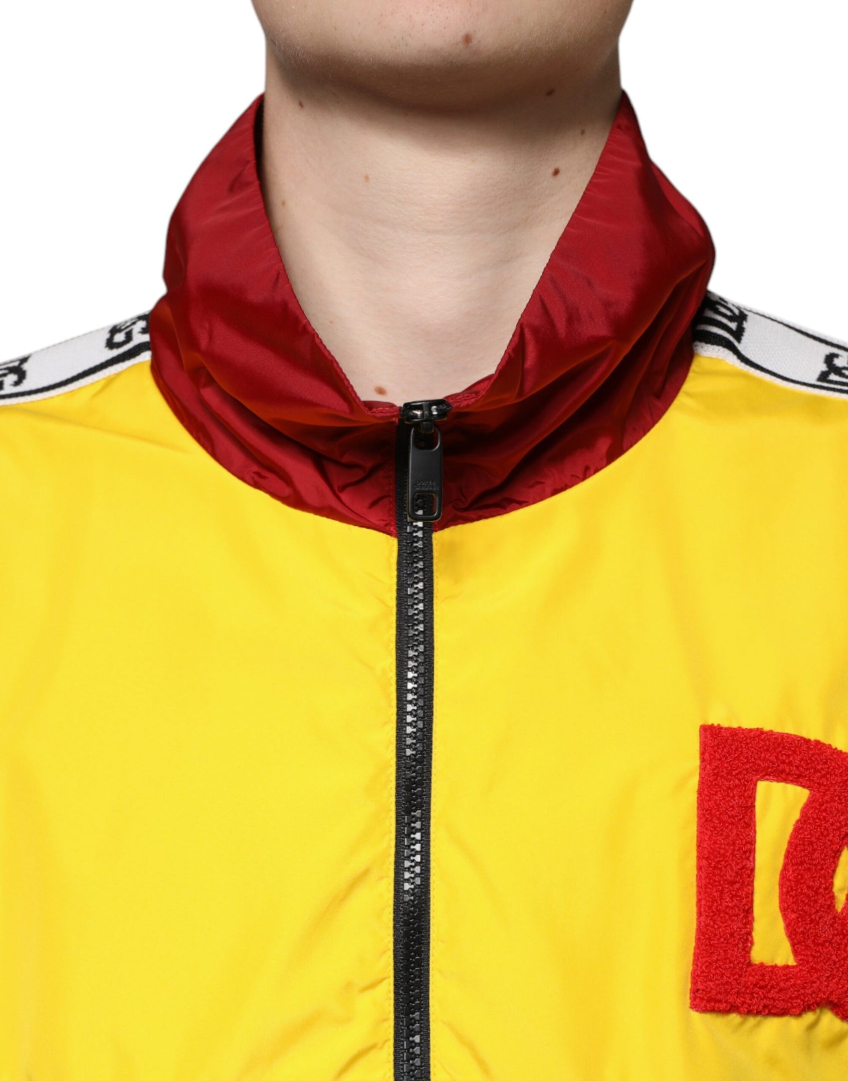 Mehrfarbiger Patchwork-Pullover mit durchgehendem Reißverschluss für Herren