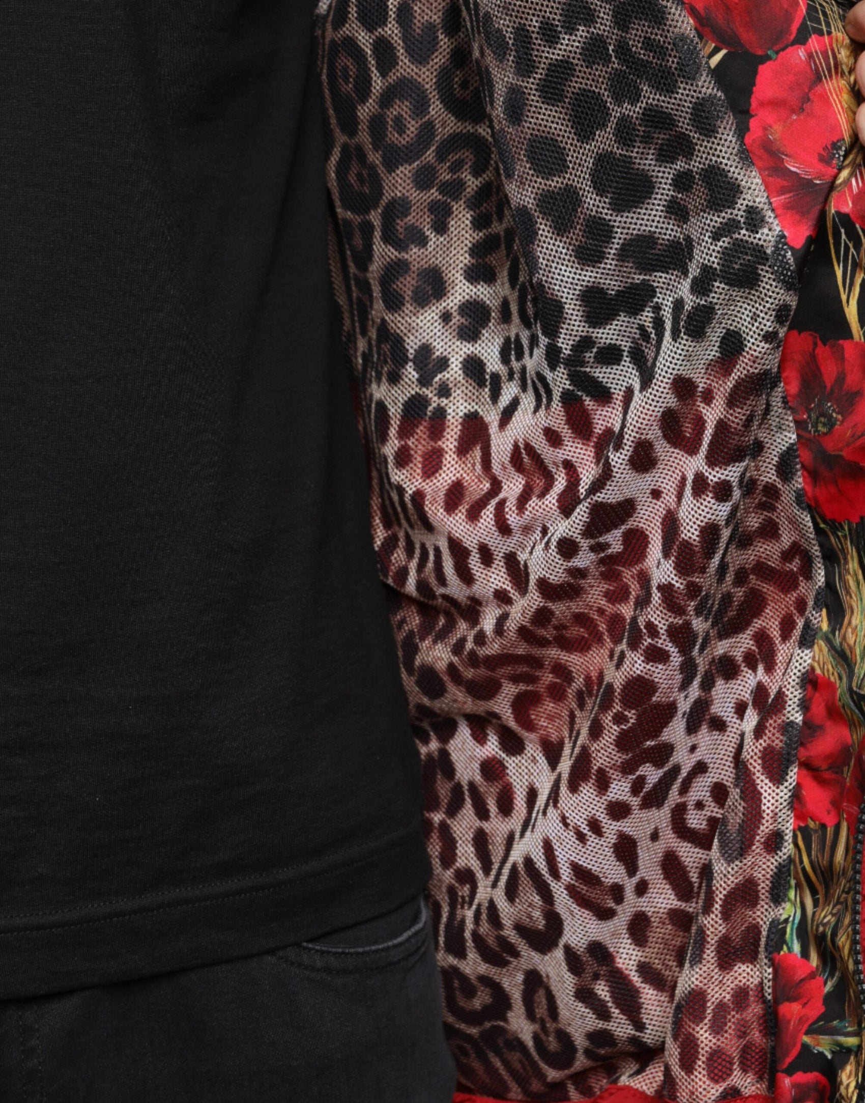 Mehrfarbiger Patchwork-Pullover mit durchgehendem Reißverschluss für Herren