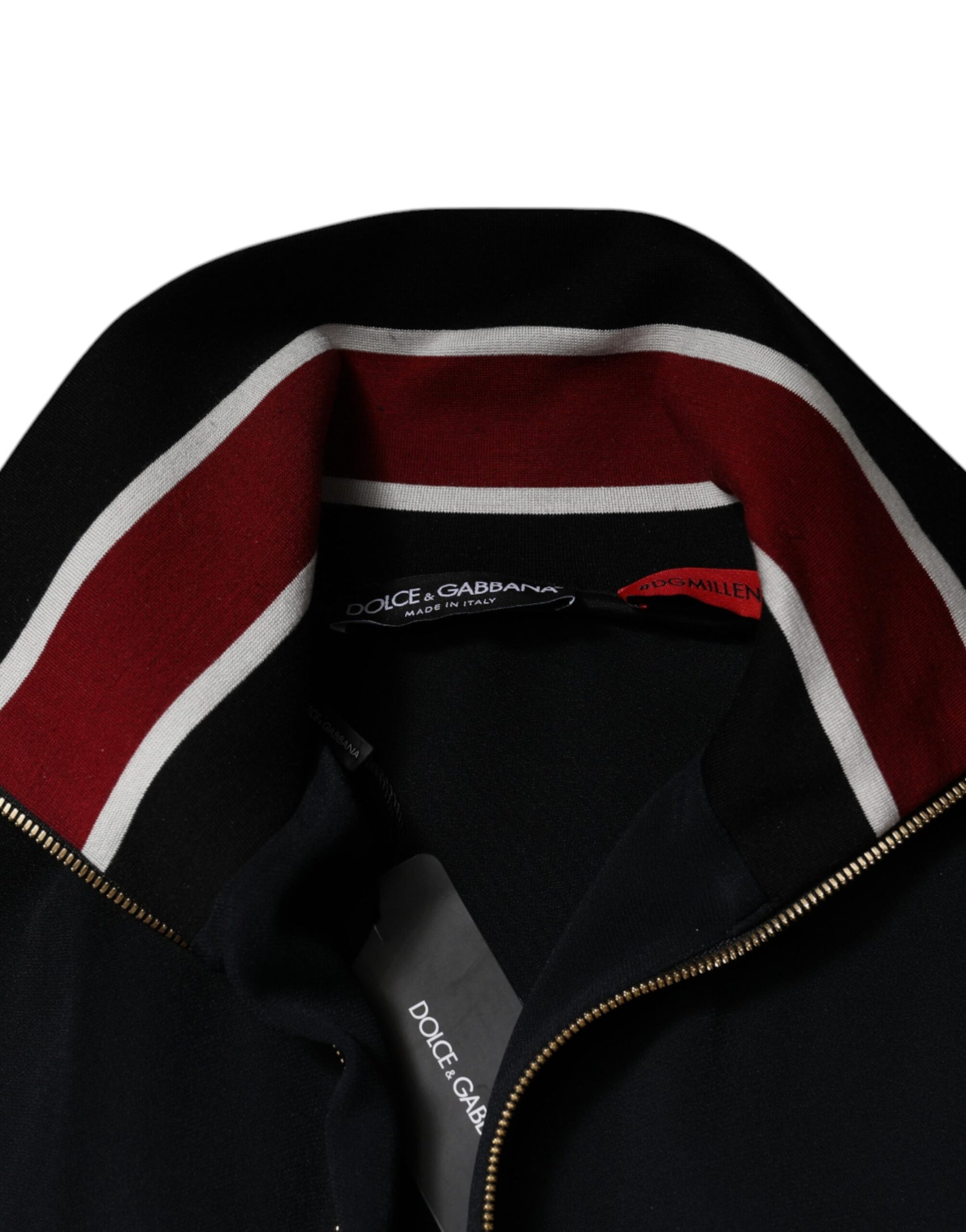 Schwarzes DG King Sweatshirt mit durchgehendem Reißverschluss