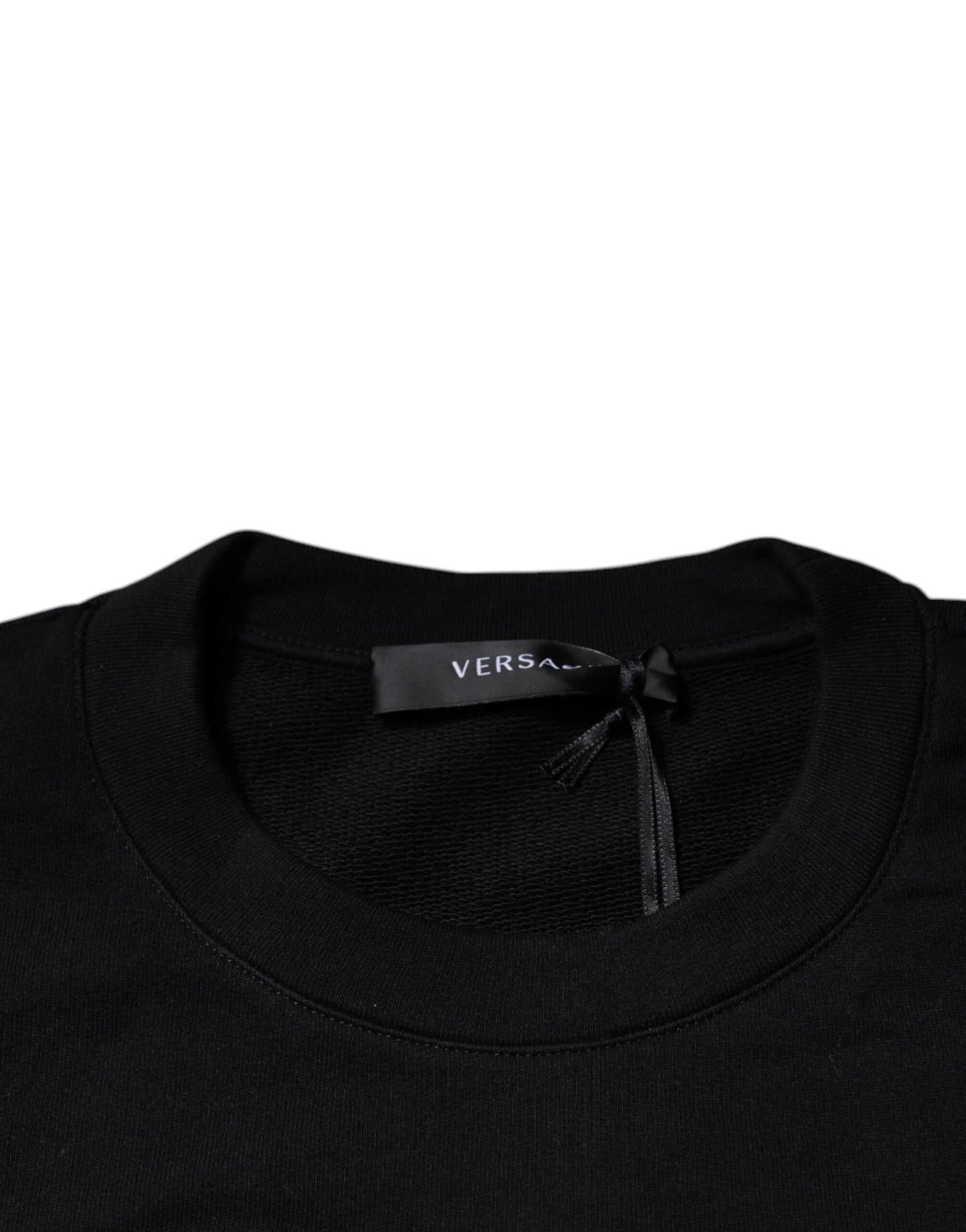 Maglione girocollo con ricamo Medusa nero