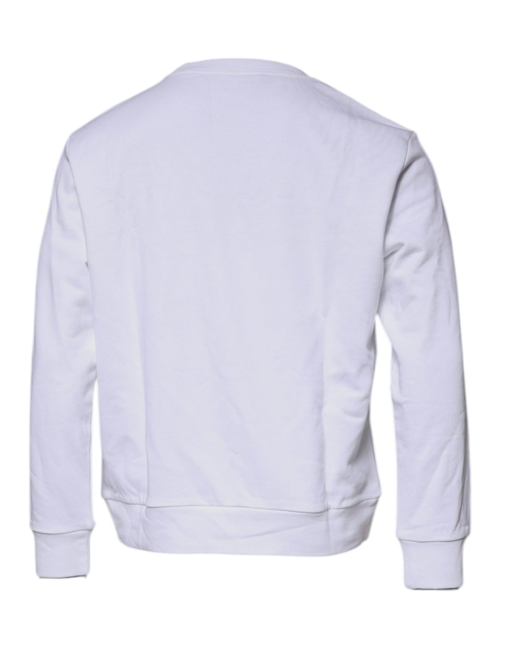 Weißer Pullover mit Rundhalsausschnitt und Medusa-Stickerei