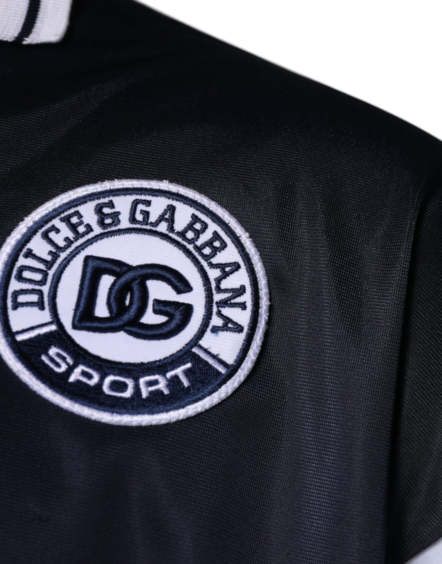 Blauer Jersey-Pullover mit Logo und Kragen