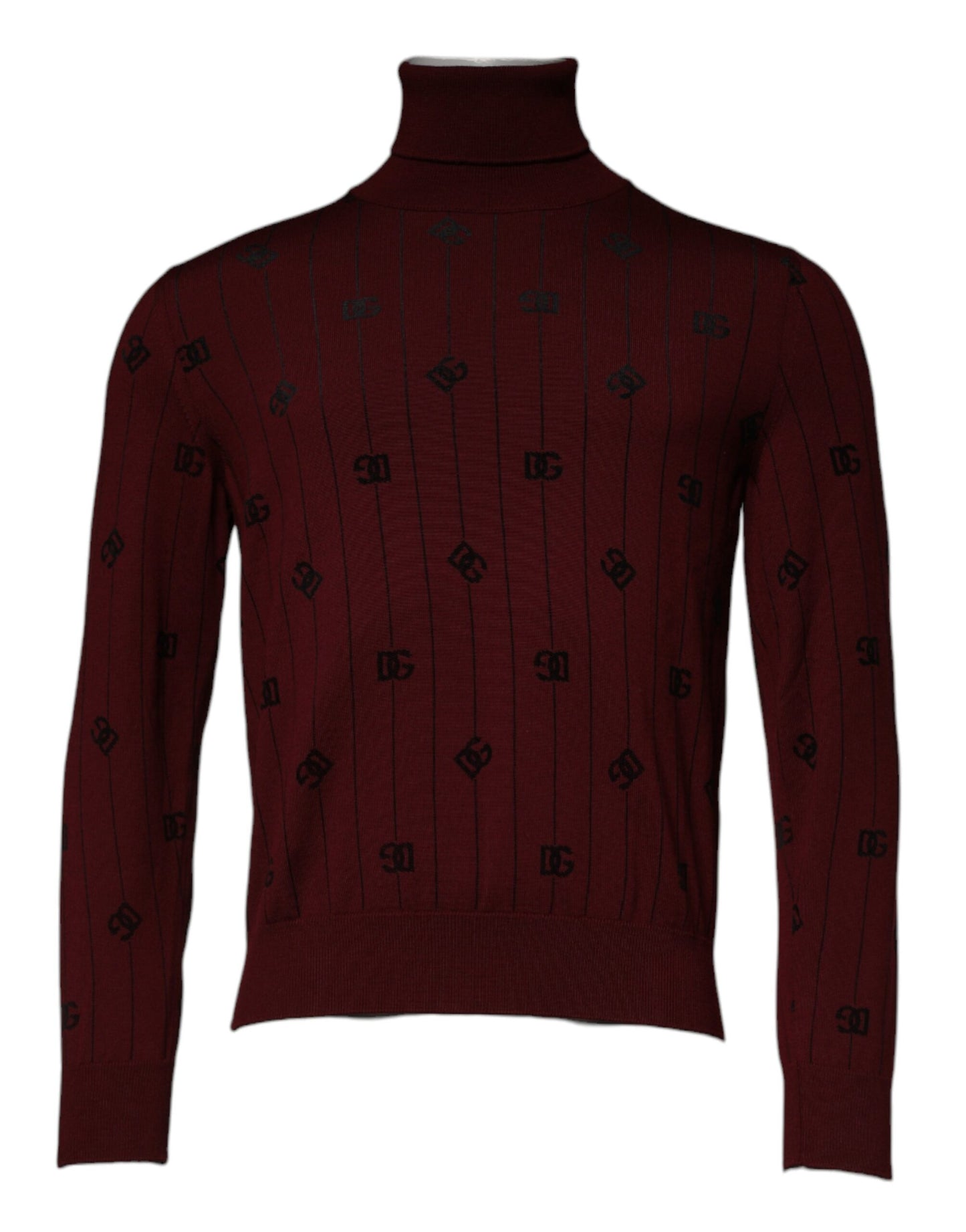 Kastanienbrauner Rollkragenpullover mit Monogramm