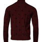 Kastanienbrauner Rollkragenpullover mit Monogramm