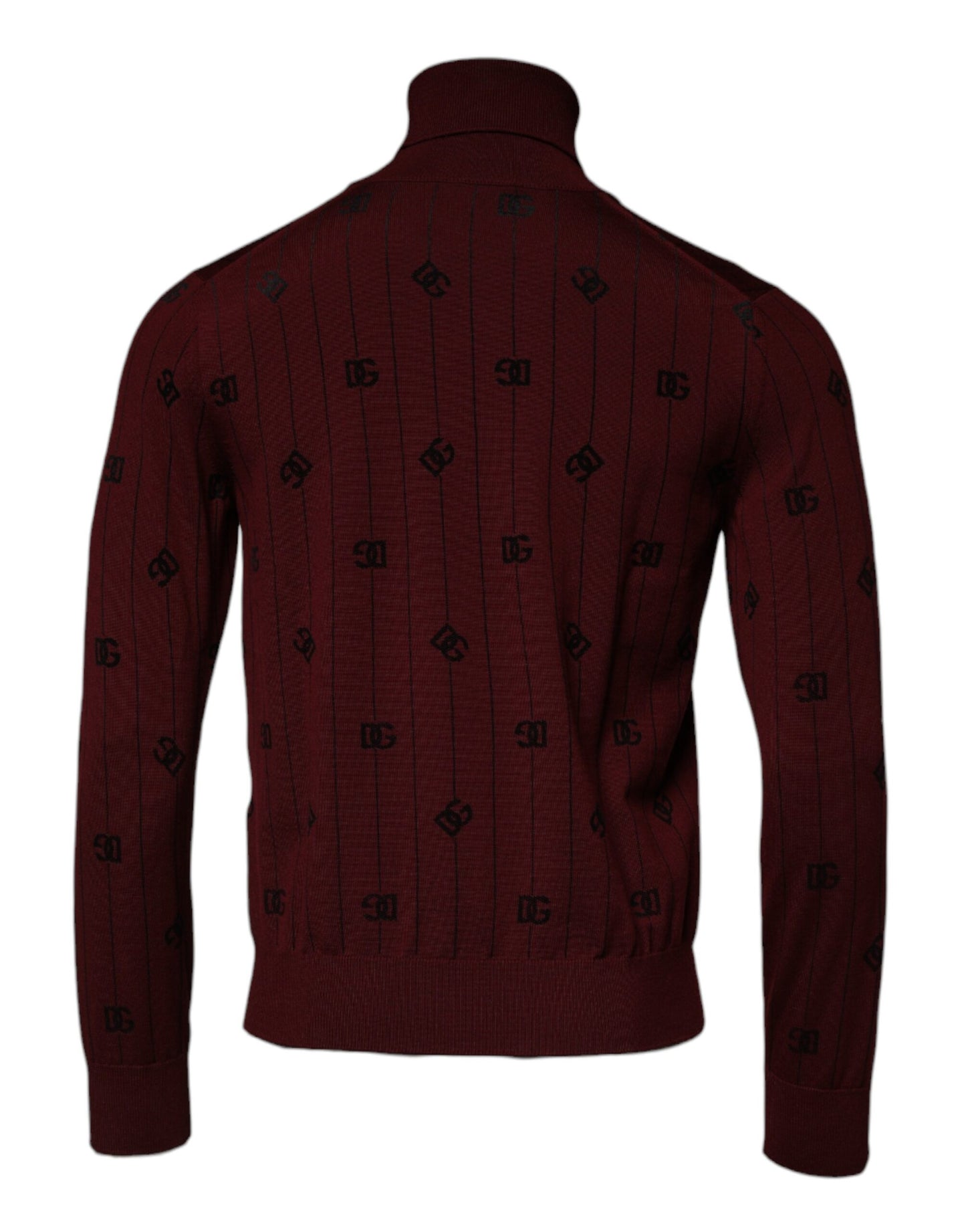 Kastanienbrauner Rollkragenpullover mit Monogramm