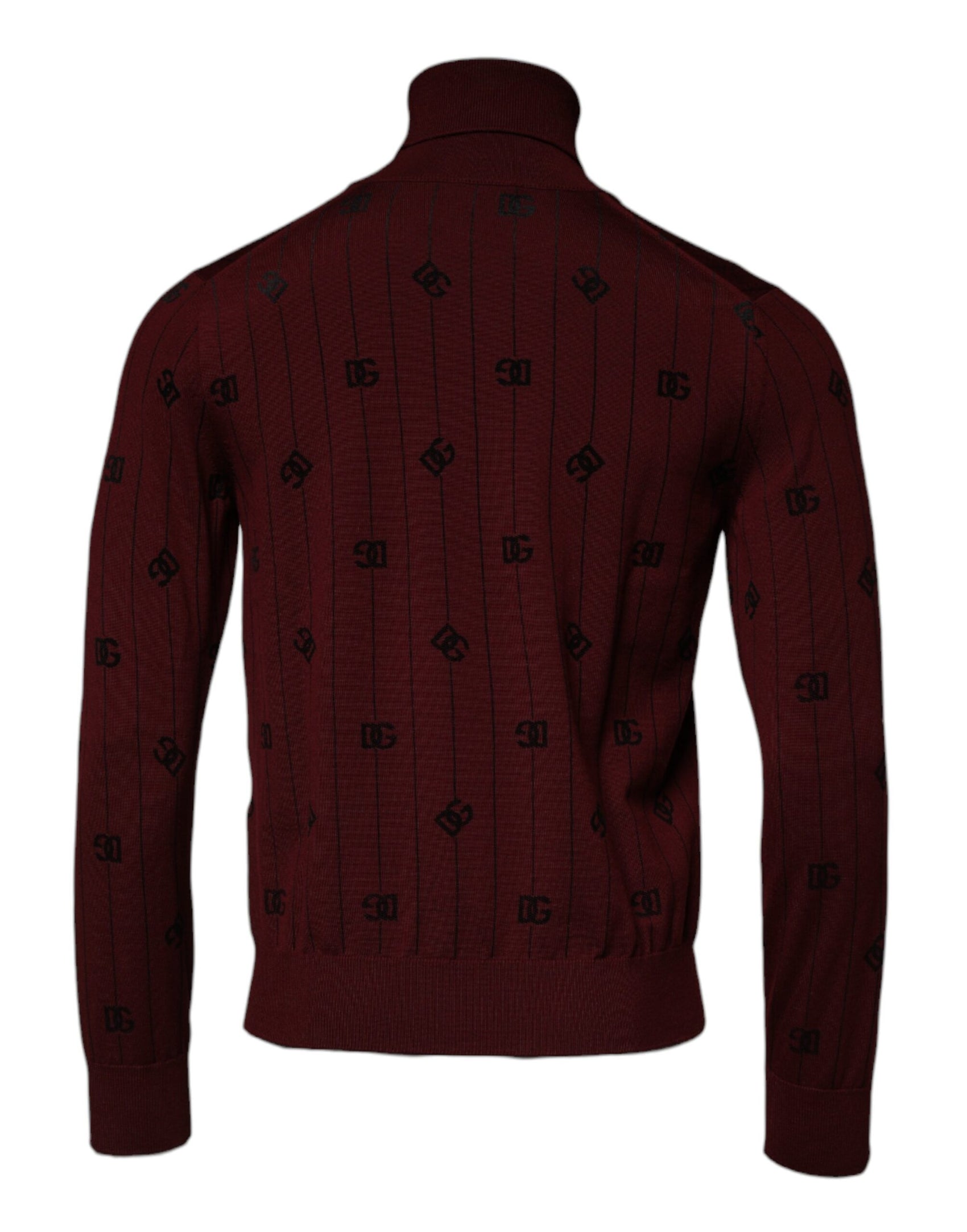 Kastanienbrauner Rollkragenpullover mit Monogramm