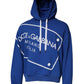 Blaues Sweatshirt mit Kapuze und Logo-Print