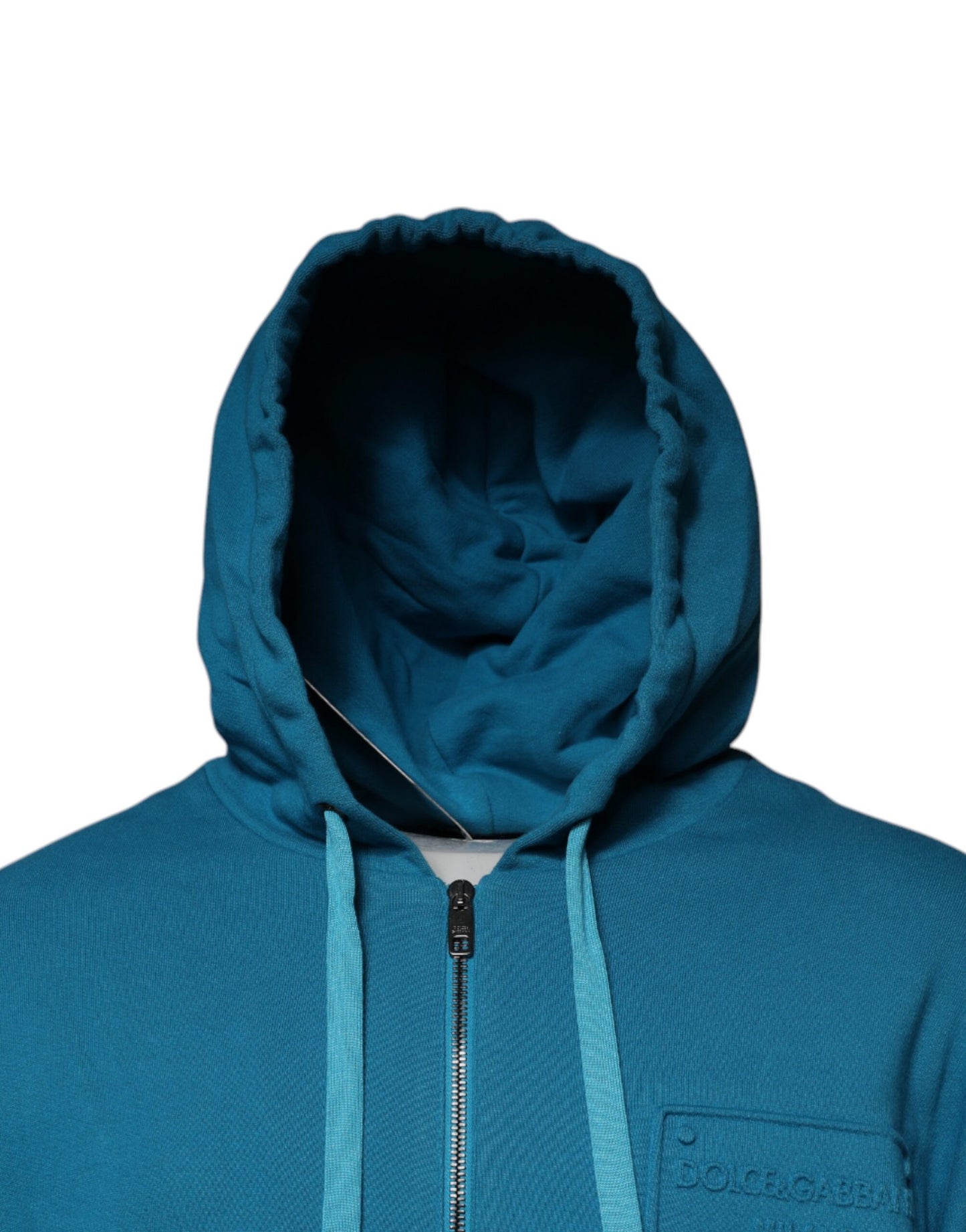Blaues Kapuzen-Sweatshirt aus Baumwolle mit Logo