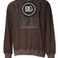 Brauner Pullover mit Rundhalsausschnitt und Logo-Print