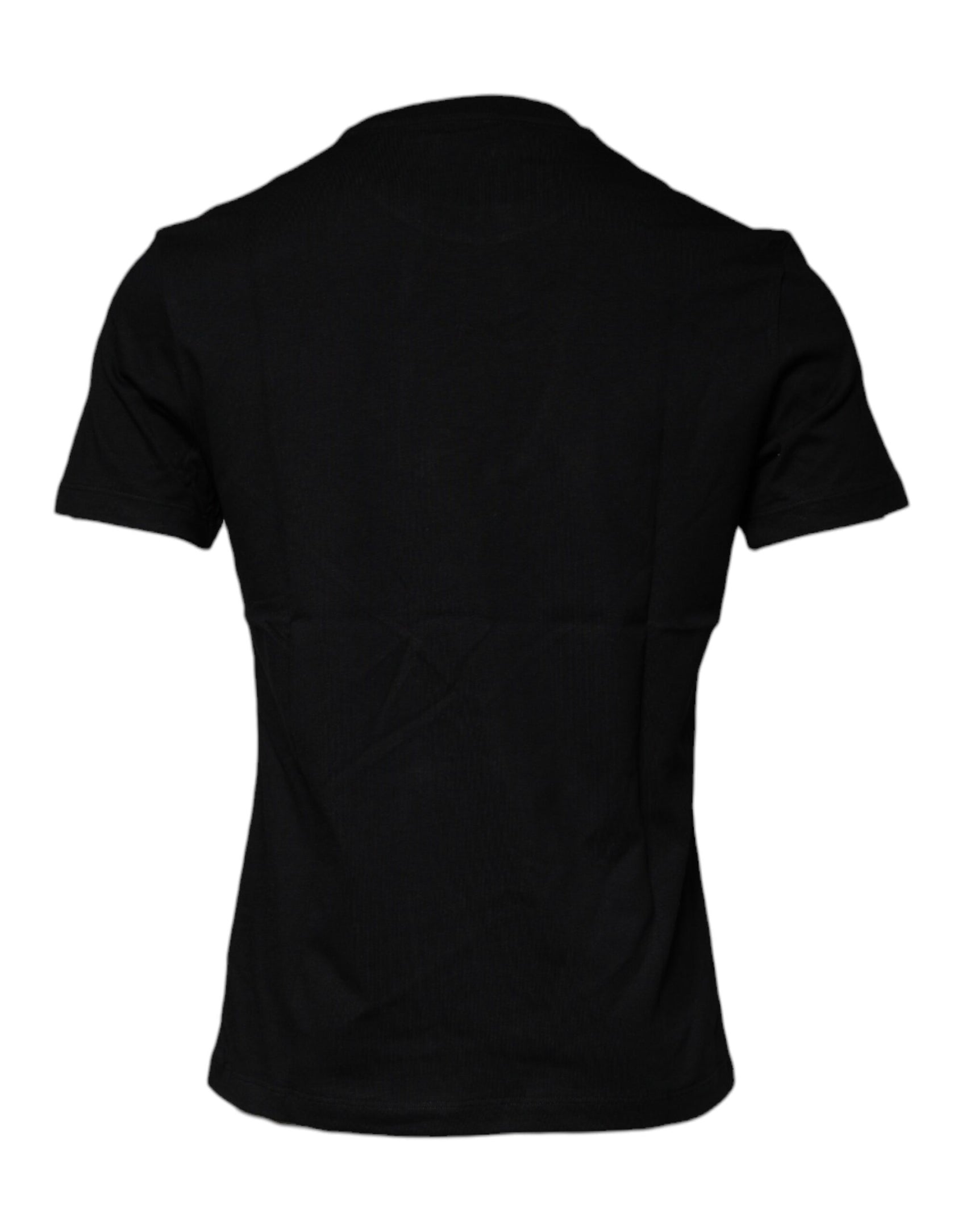 T-shirt girocollo in cotone con stampa Medusa nera