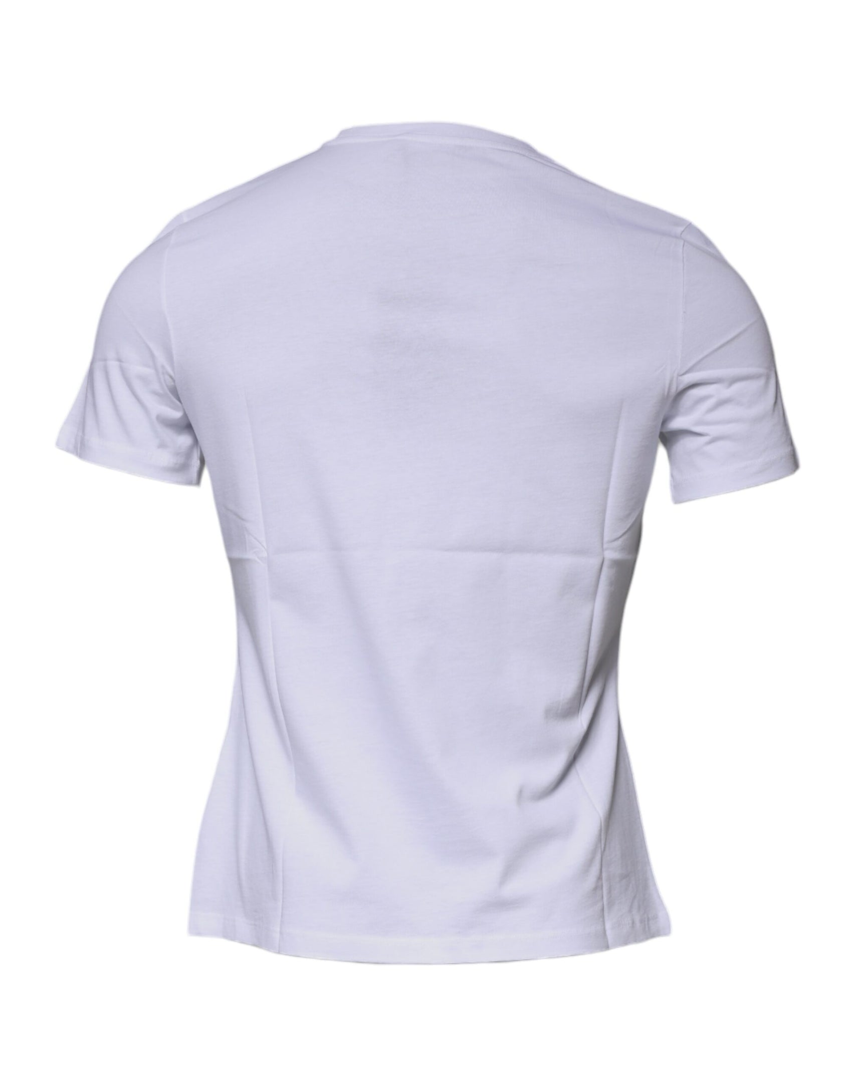 Weißes Baumwoll-T-Shirt mit Rundhalsausschnitt und Medusa-Print