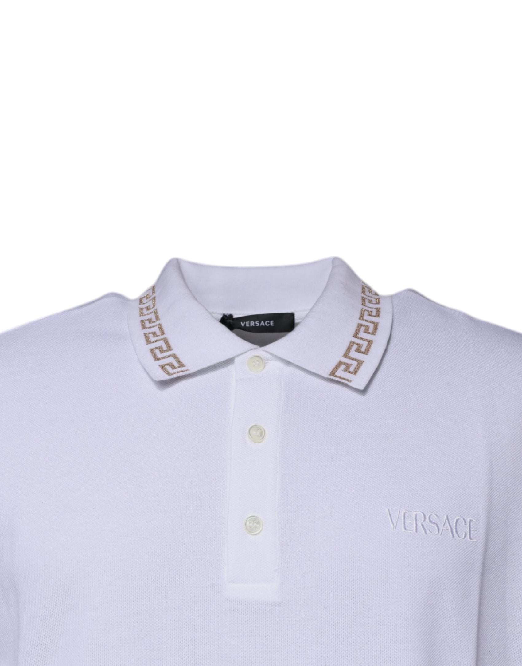 Weißes Polo-T-Shirt mit Kragen aus Viskose für Herren mit kurzen Ärmeln