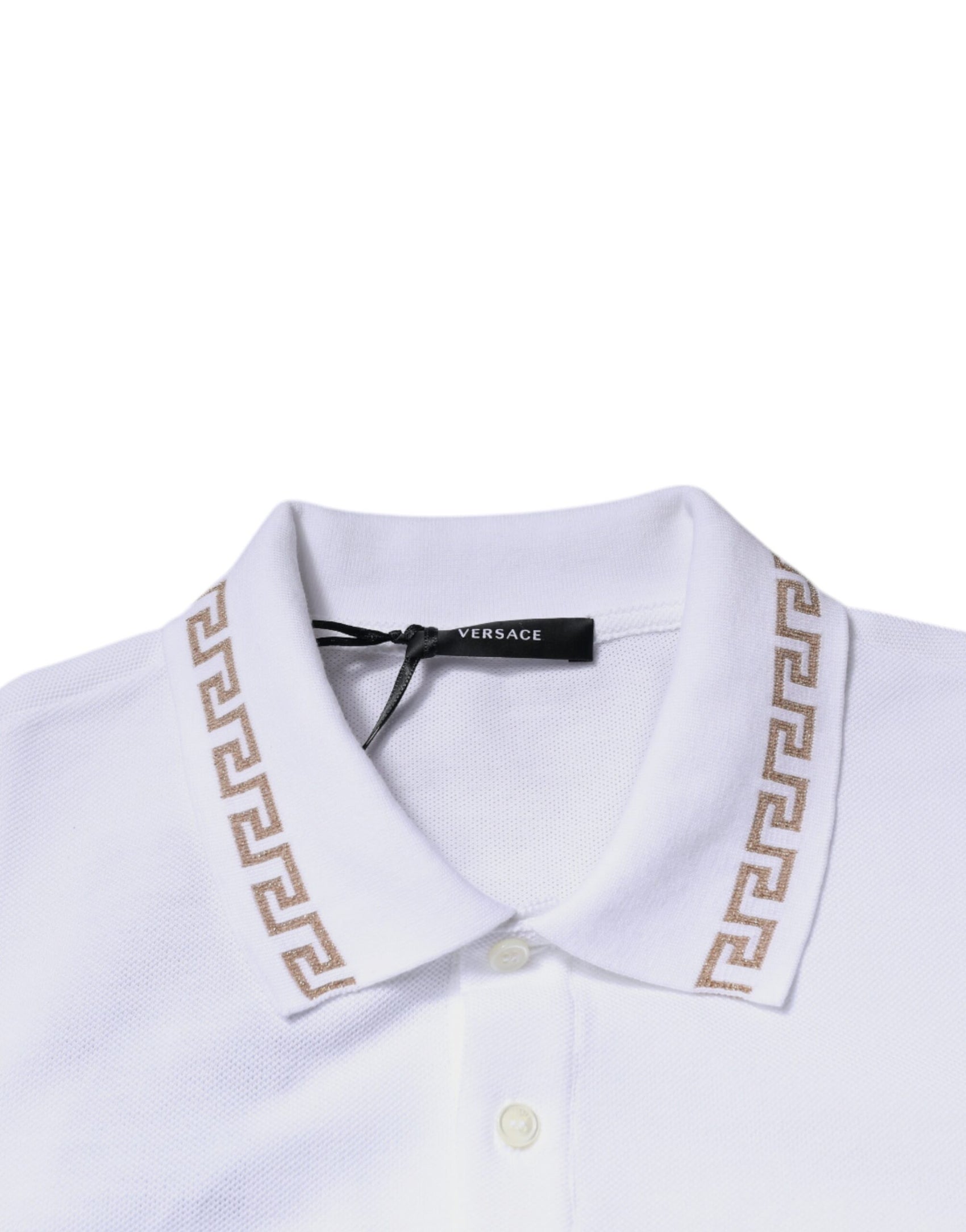 Weißes Polo-T-Shirt mit Kragen aus Viskose für Herren mit kurzen Ärmeln