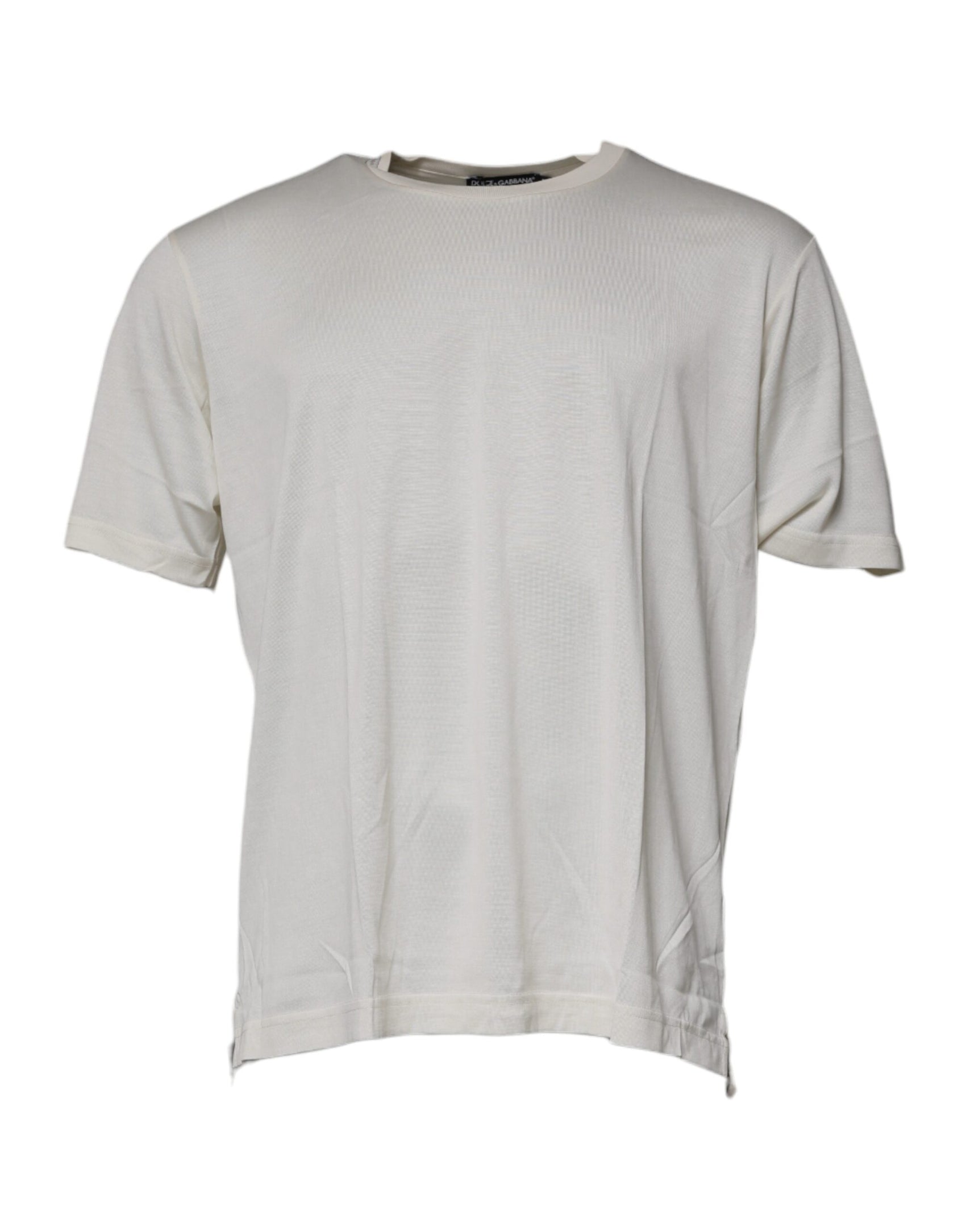 T-shirt girocollo a maniche corte bianco sporco