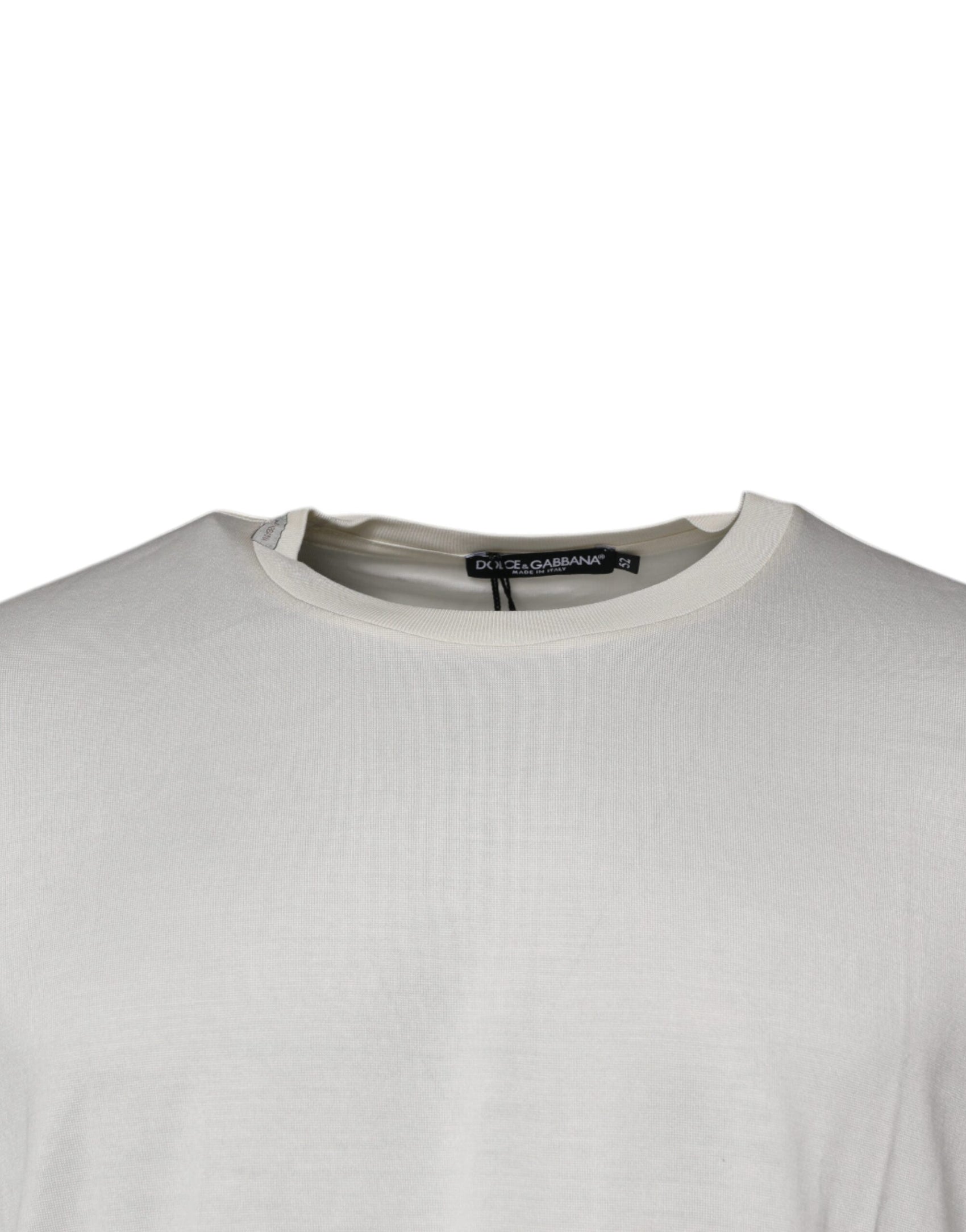 T-shirt girocollo a maniche corte bianco sporco