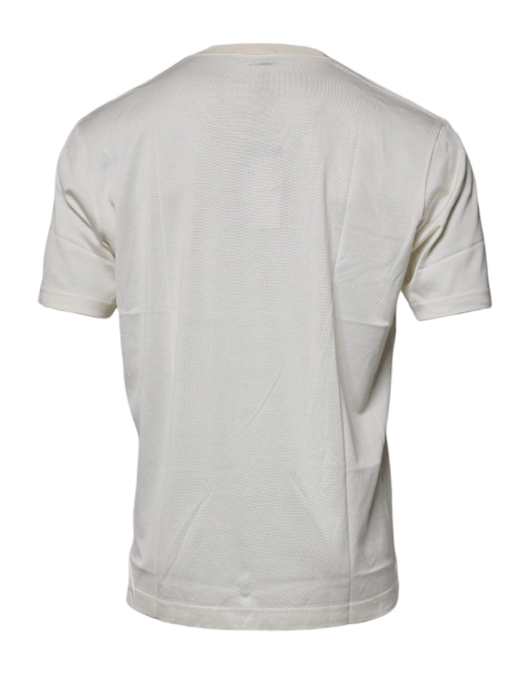 T-shirt girocollo a maniche corte bianco sporco
