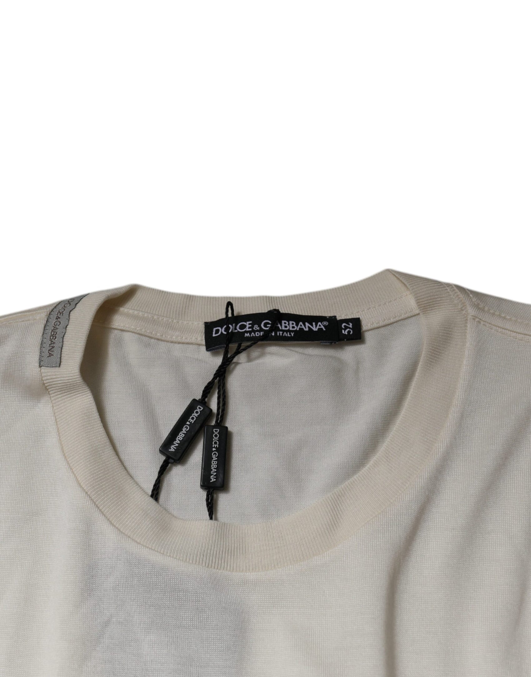 T-shirt girocollo a maniche corte bianco sporco