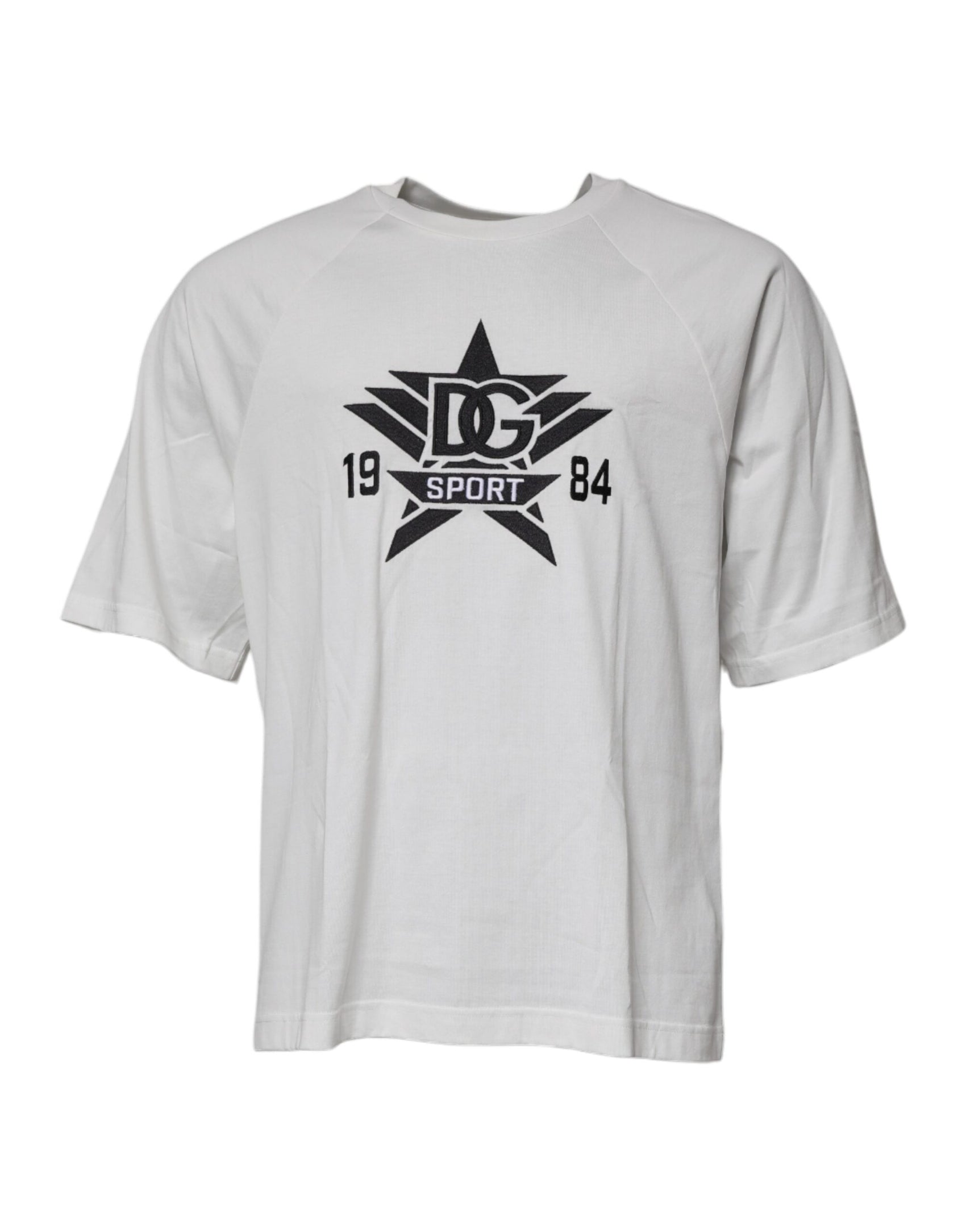 T-shirt girocollo a maniche corte DG Sport bianca