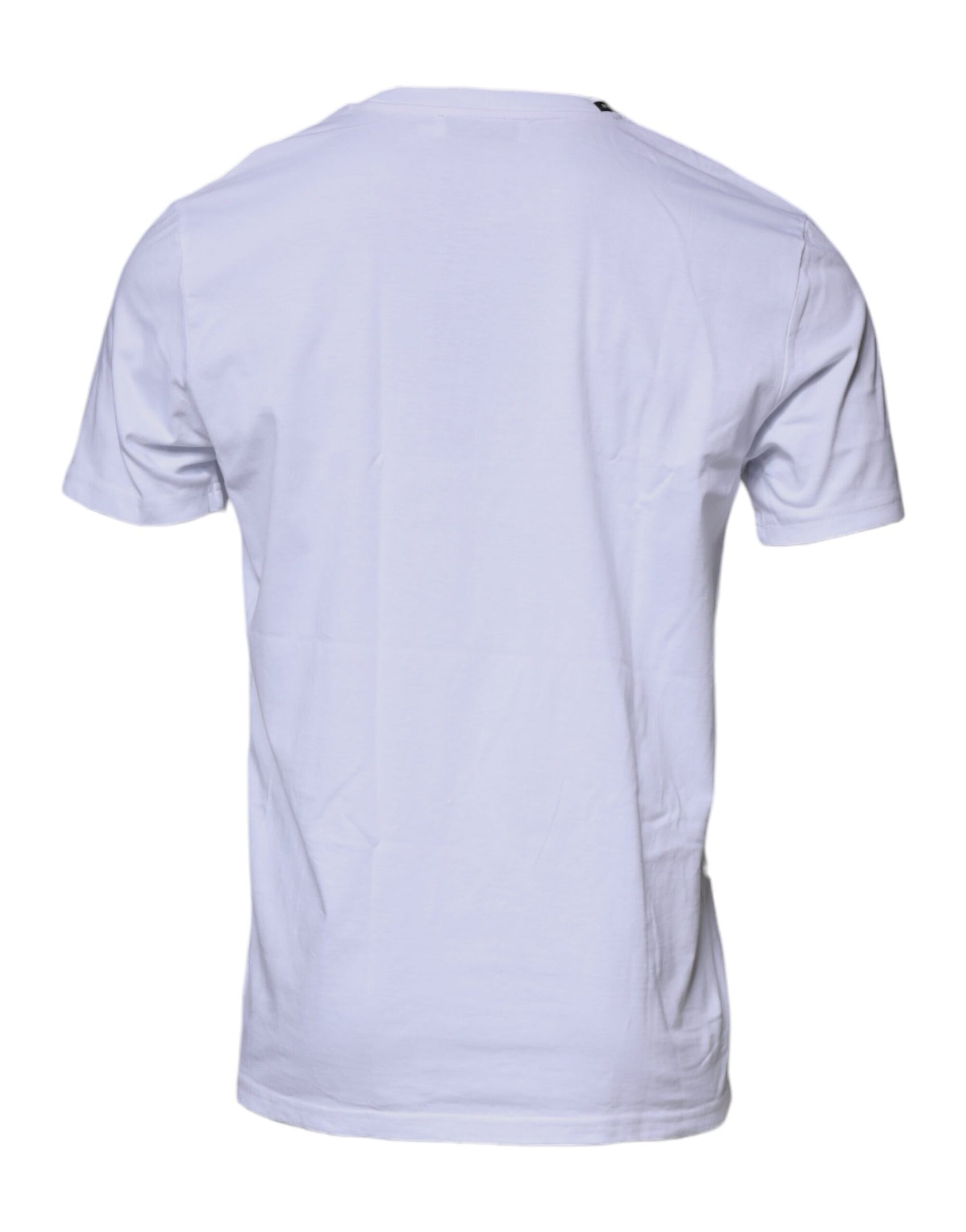 Weiß-rotes T-Shirt aus Baumwolle mit Rundhalsausschnitt und Leopardenmuster