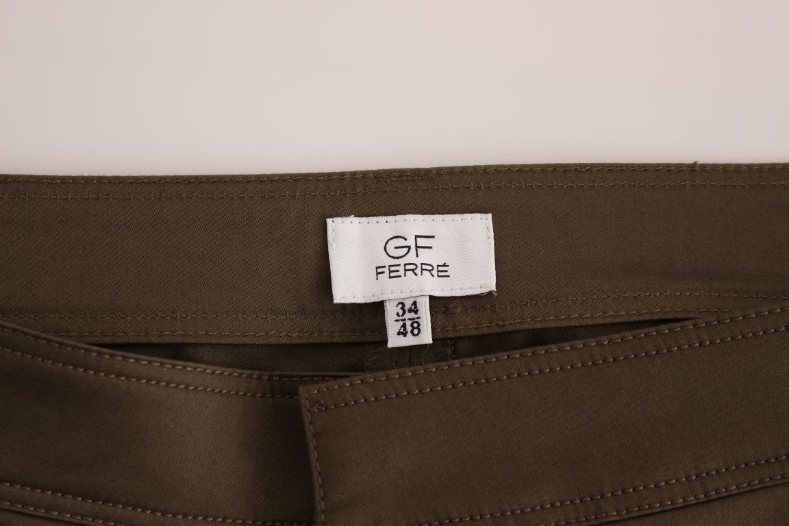 Elegante grüne Comfort Straight Fit Hose