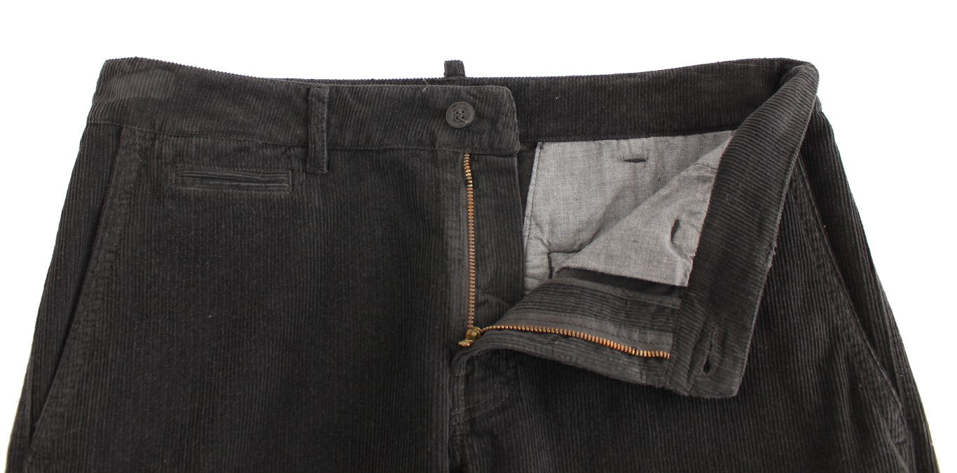 Pantaloni eleganti in velluto a coste di cotone nero