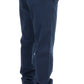 Elegant Blue Cotton Stretch Chinos