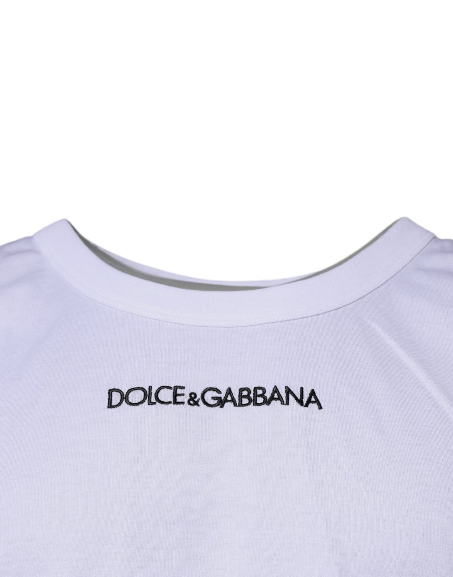 Weißes ärmelloses Tank-T-Shirt aus Baumwolle mit Logo