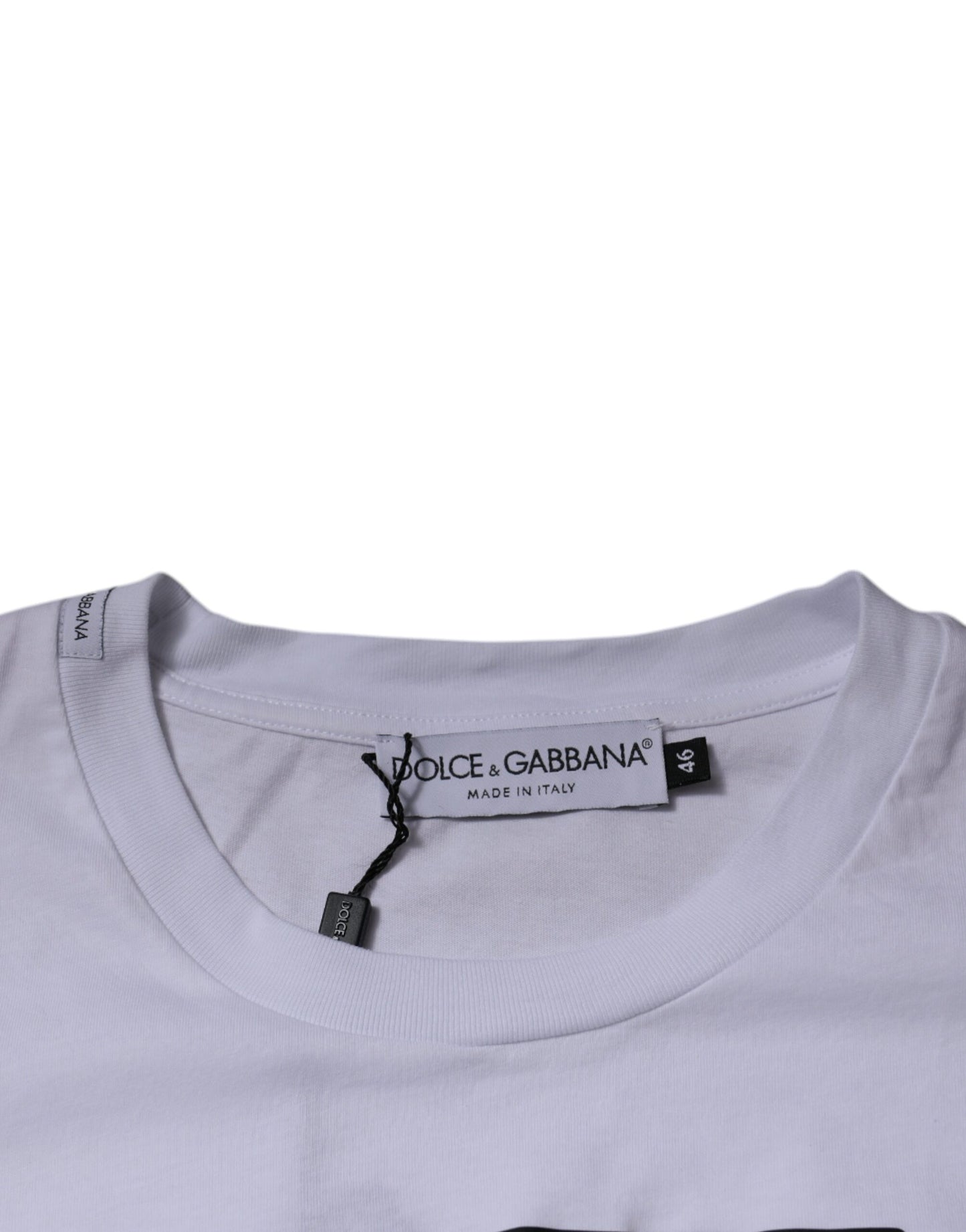 Weißes Baumwoll-T-Shirt mit Rundhalsausschnitt und DG-Logo