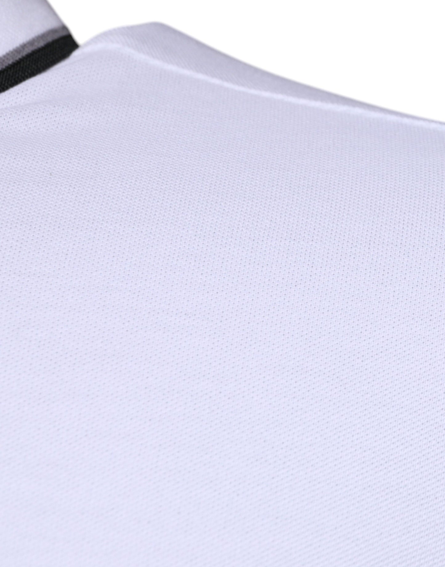 Polo T-shirt con colletto a corona in cotone bianco