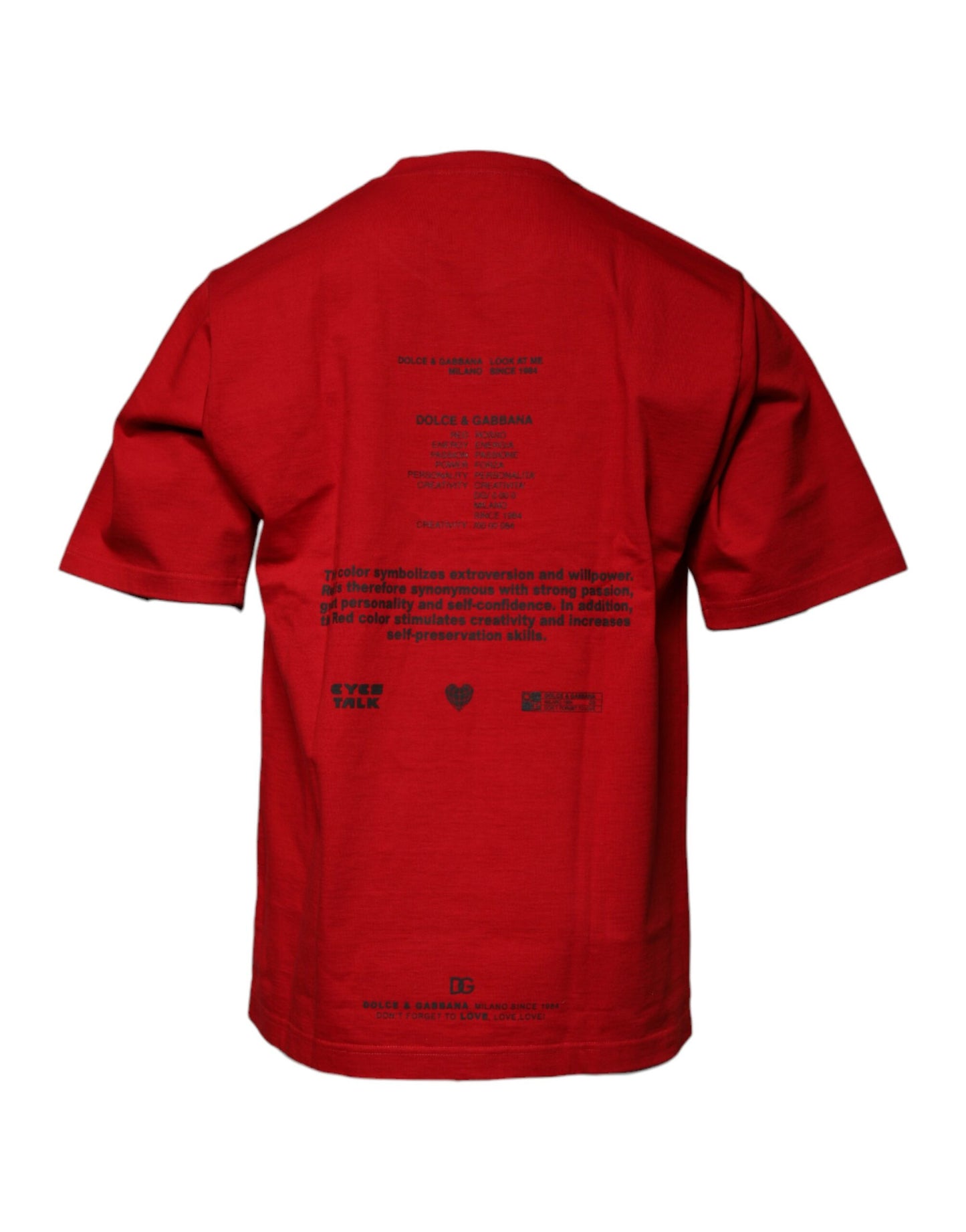 T-shirt girocollo in cotone DG Eye rossa