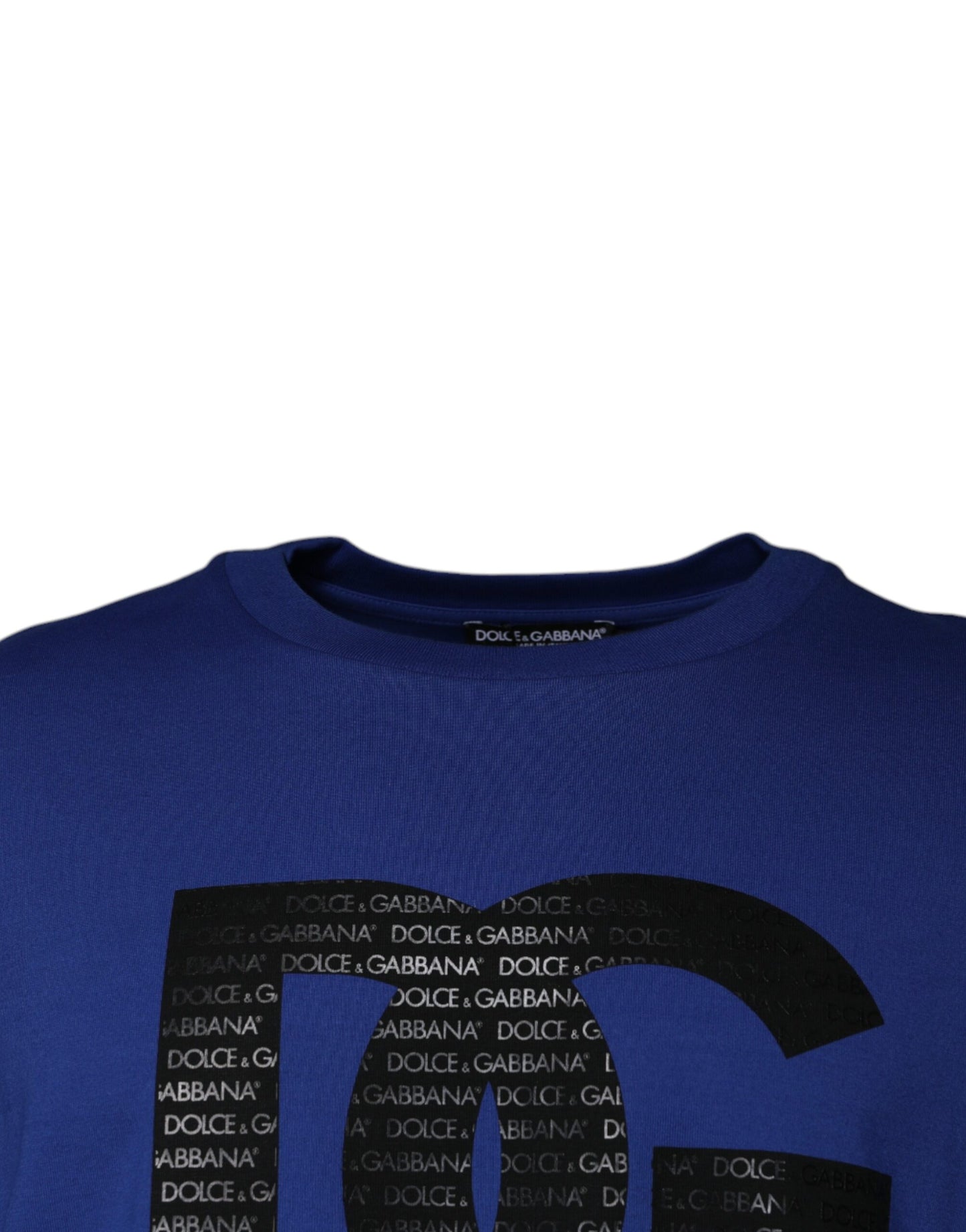 Blaues Herren-T-Shirt aus Baumwolle mit Rundhalsausschnitt und Logo-Print