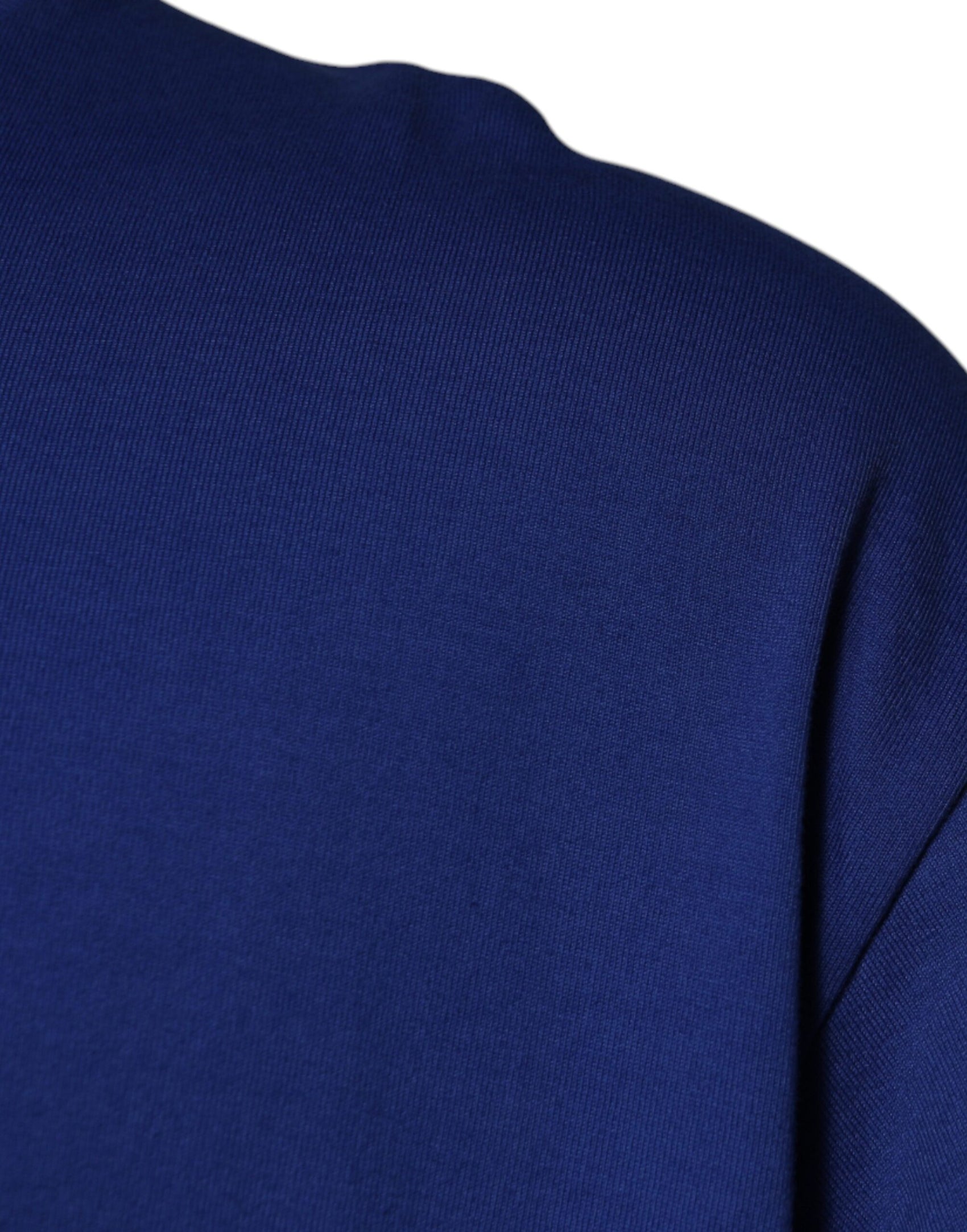 T-shirt girocollo da uomo in cotone con stampa logo blu