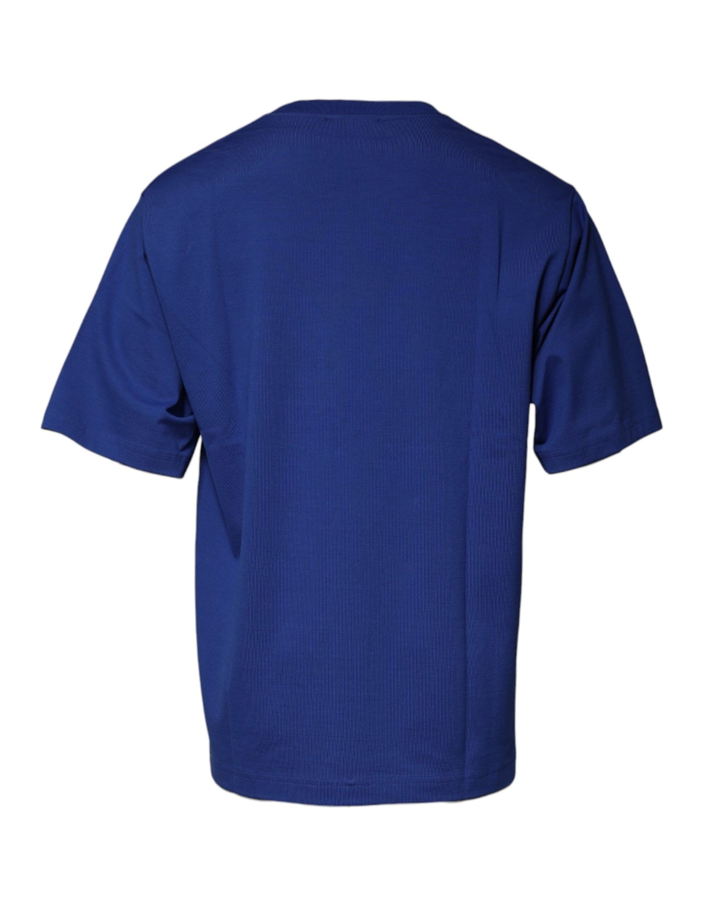 Blaues Herren-T-Shirt aus Baumwolle mit Rundhalsausschnitt und Logo-Print