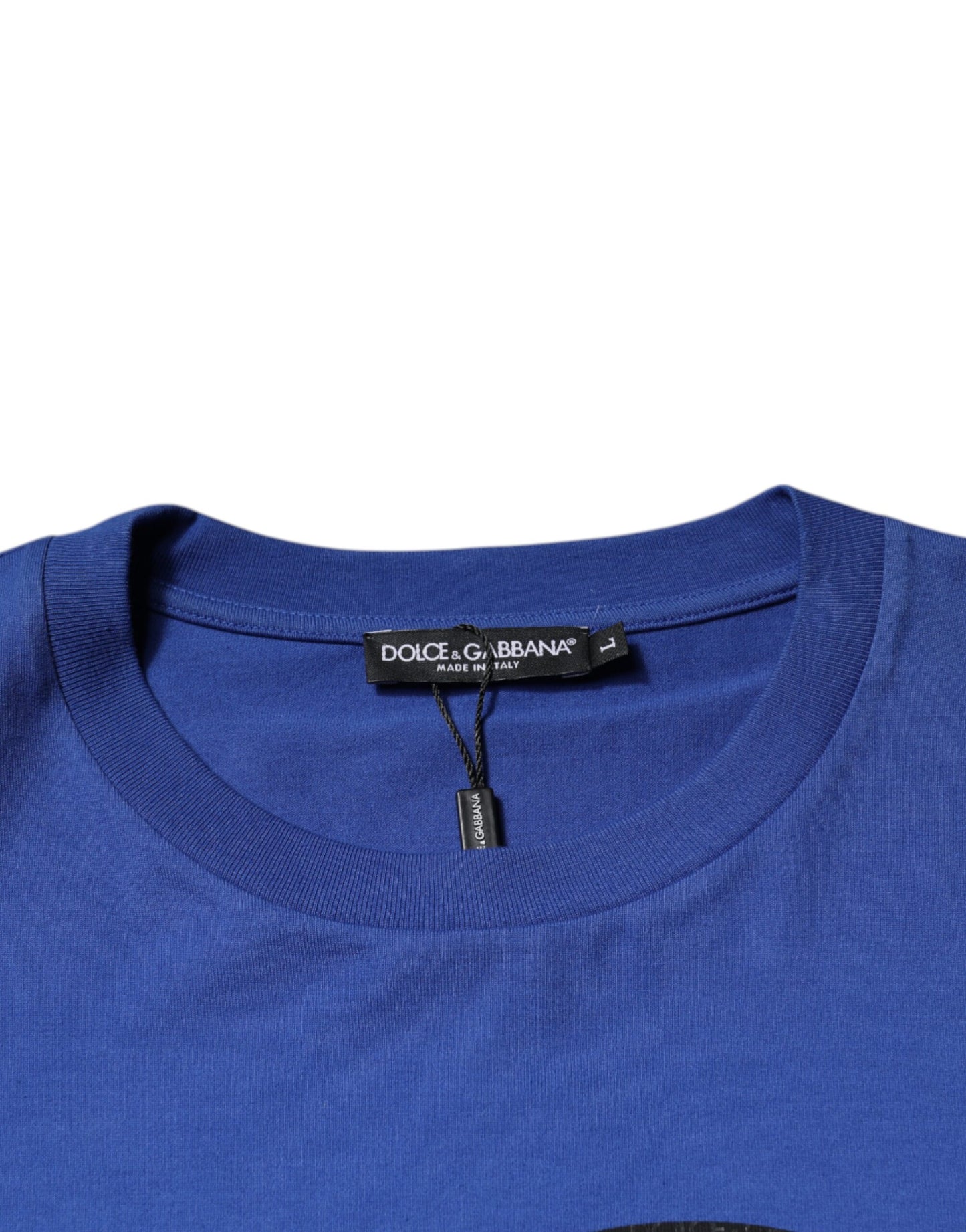 Blaues Herren-T-Shirt aus Baumwolle mit Rundhalsausschnitt und Logo-Print
