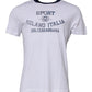 T-shirt girocollo in cotone con stampa grafica bianca