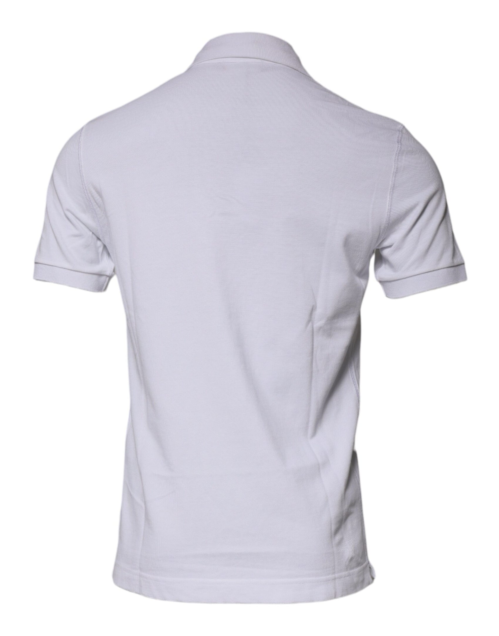 Weißes Poloshirt aus Baumwolle mit Logo-Schild und Kragen