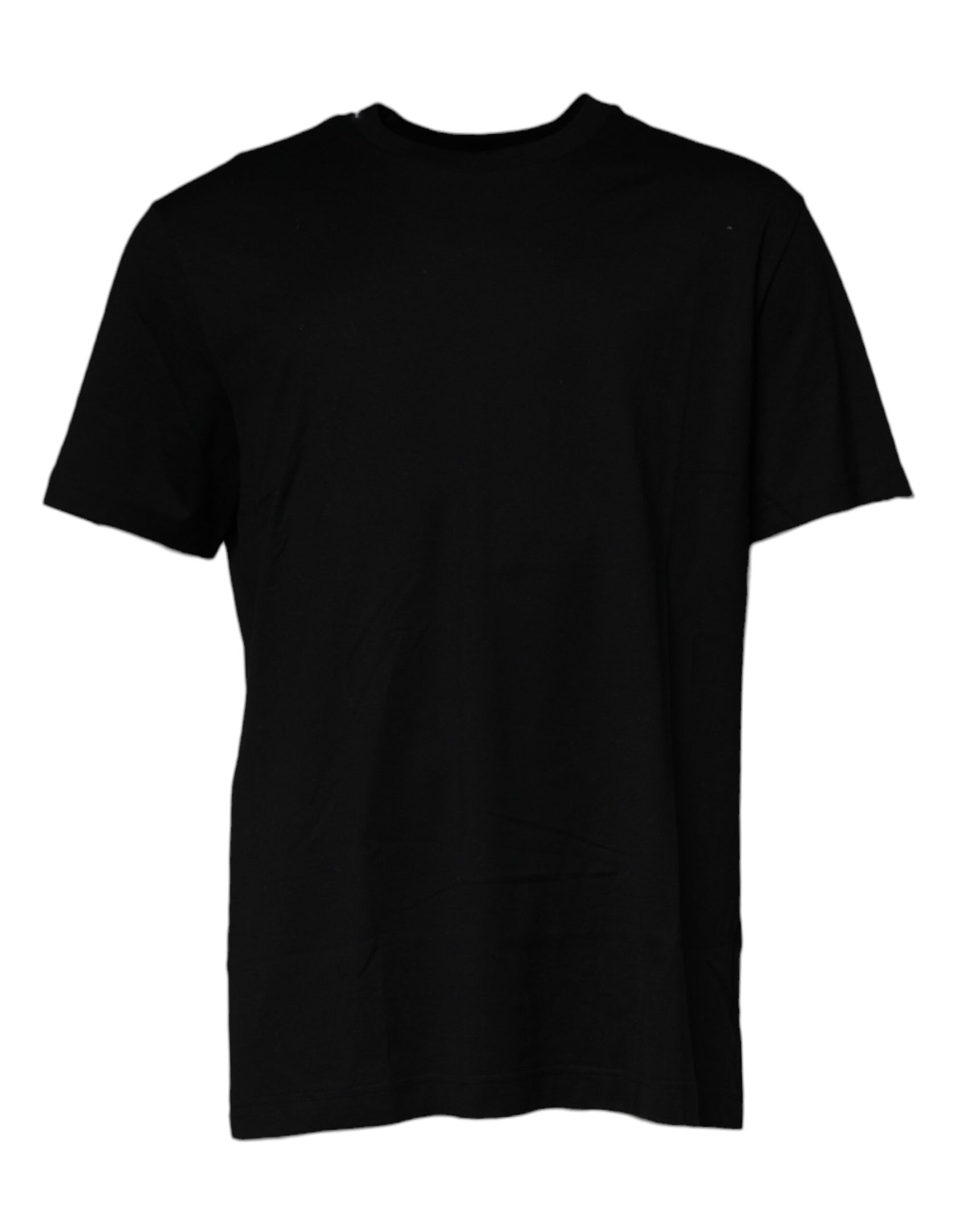 Schwarzes Kurzarm-T-Shirt mit Rundhalsausschnitt