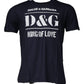 Dolce & Gabbana Blue D&G King Of Love Cotton Crew Neck T-shirt