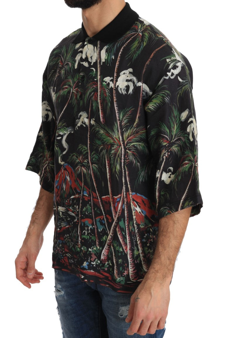 Poloshirt mit sizilianischem Vulkanmotiv