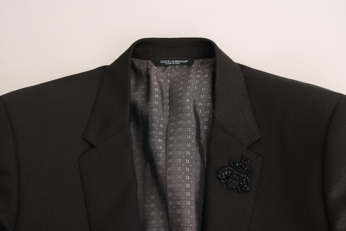 Elegante abito Martini in jacquard marrone