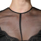 Schwarzes A-Linien-Midi-Cocktailkleid aus Tüll