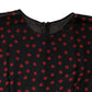 Schwarz-rotes Midikleid aus Seide mit Polka Dots