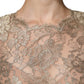 Goldfarbenes A-Linien-Etui-Minikleid mit floraler Spitze