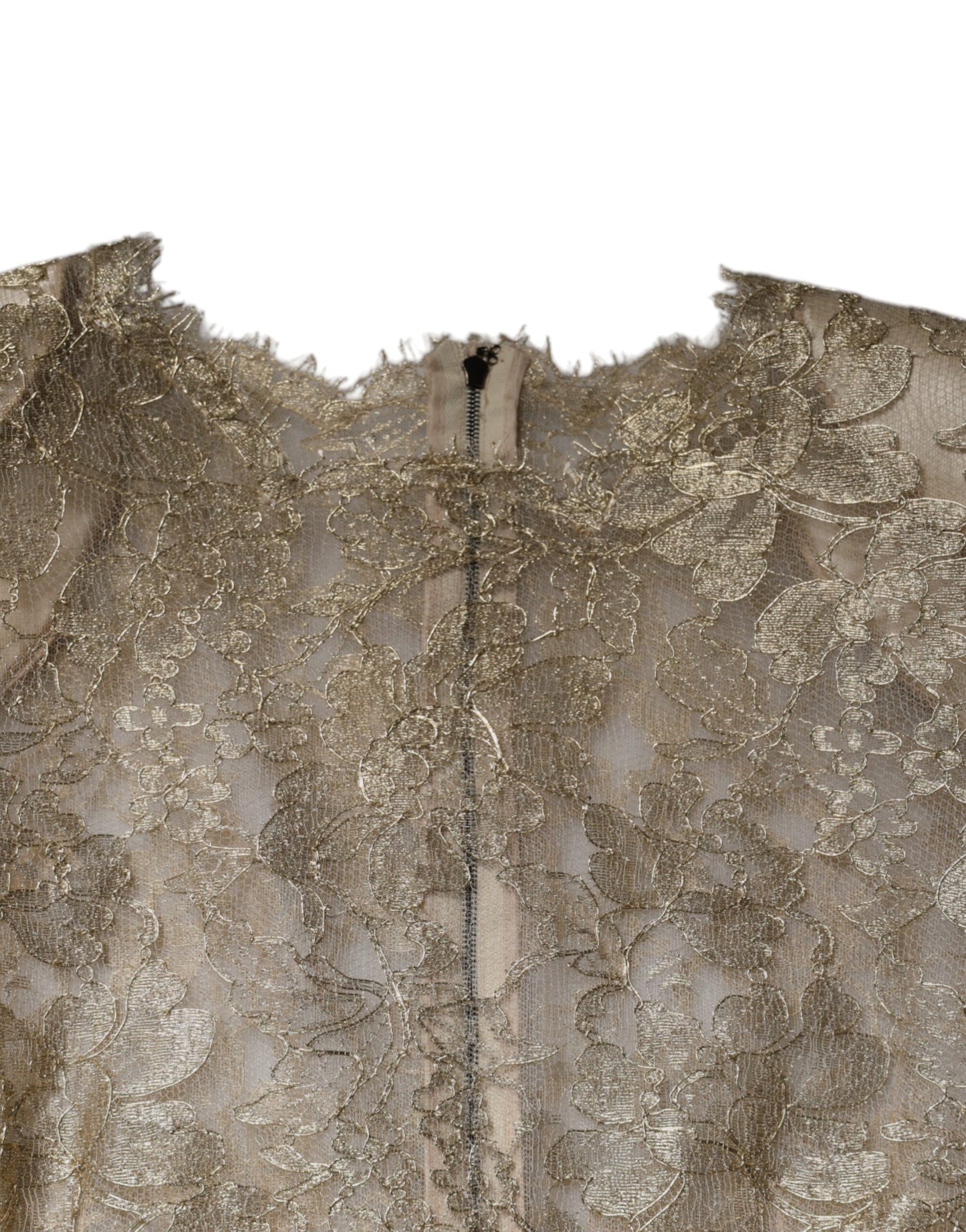 Goldfarbenes A-Linien-Etui-Minikleid mit floraler Spitze