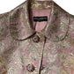 Metallic Pink Gold Jacquard Jewel Button Coat Jacket